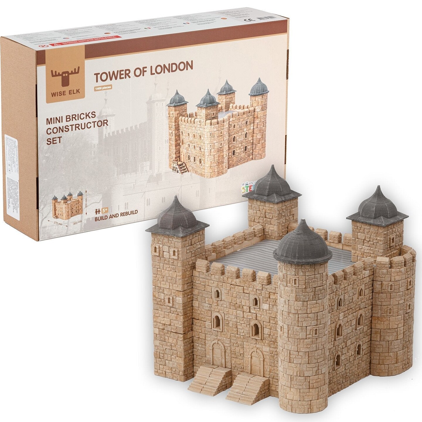 Wise Elk Mini Bricks Construction Set - Tower of London, 2000 pcs