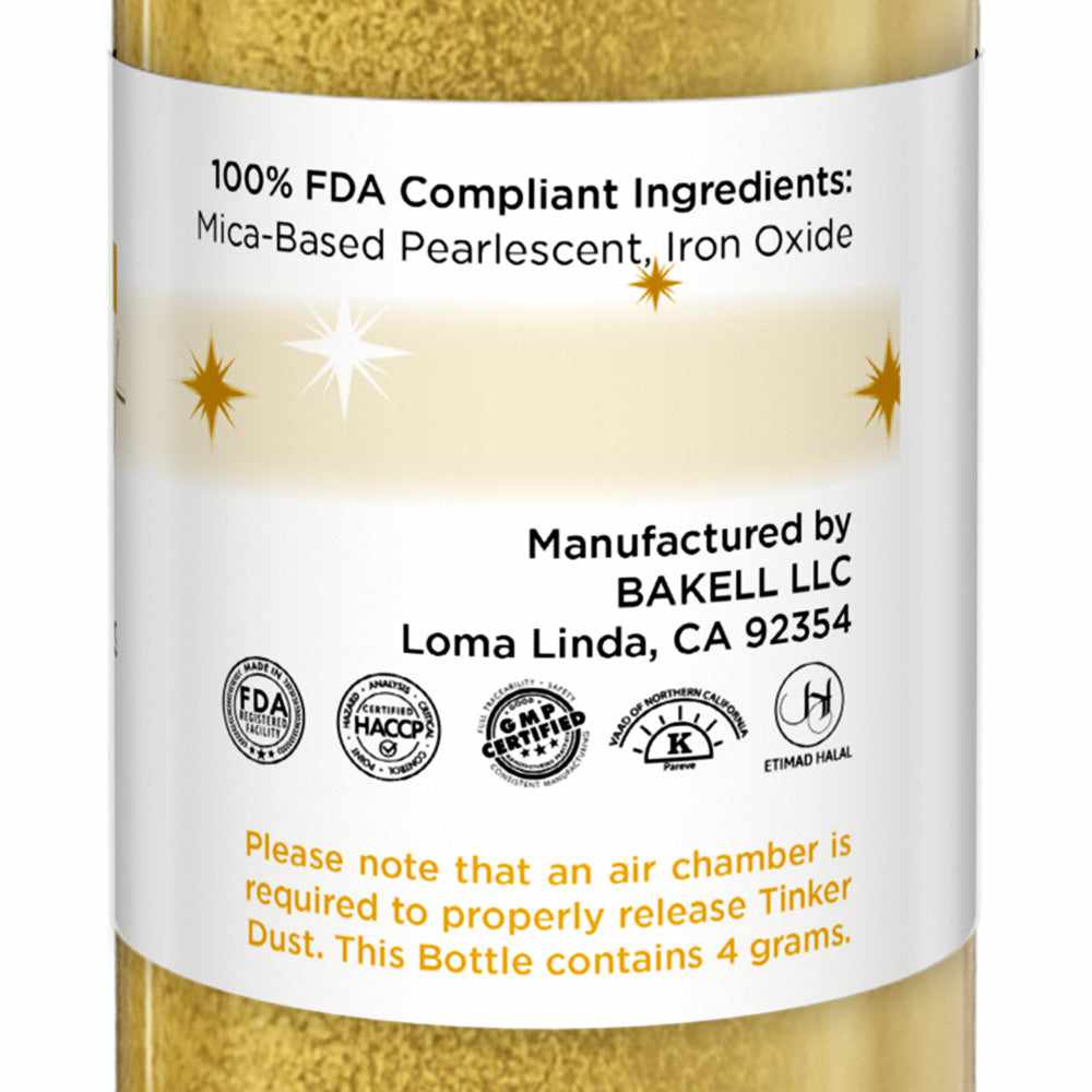Royal Gold Edible Glitter Spray - Edible Powder Dust Spray Glitter for Food, Drinks, Strawberries, Muffins, Cake Decorating. FDA Compliant (4 Gram Pump)