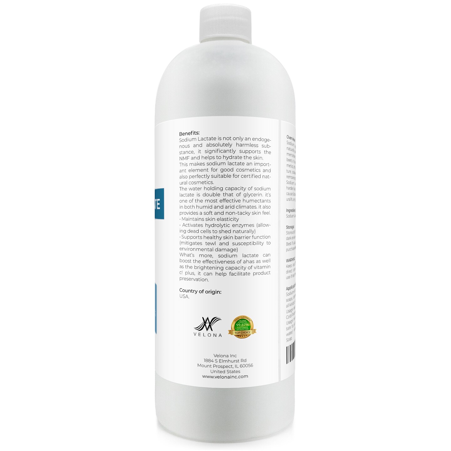 Velona Sodium Lactate 60%-2oz-7lb USP Grade Natural Preservative For Soap  Making