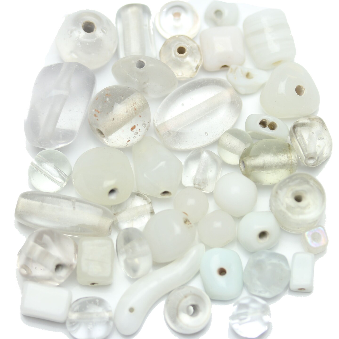 Crystal &#x26; White Glass Mix 5-15mm, approx.