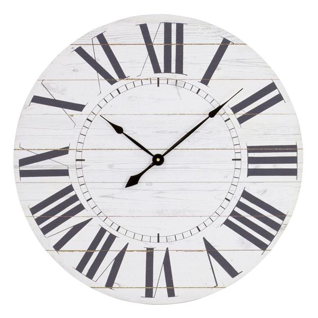 Aspire Home Accents  Estelle French Country Wall Clock with Shiplap Face