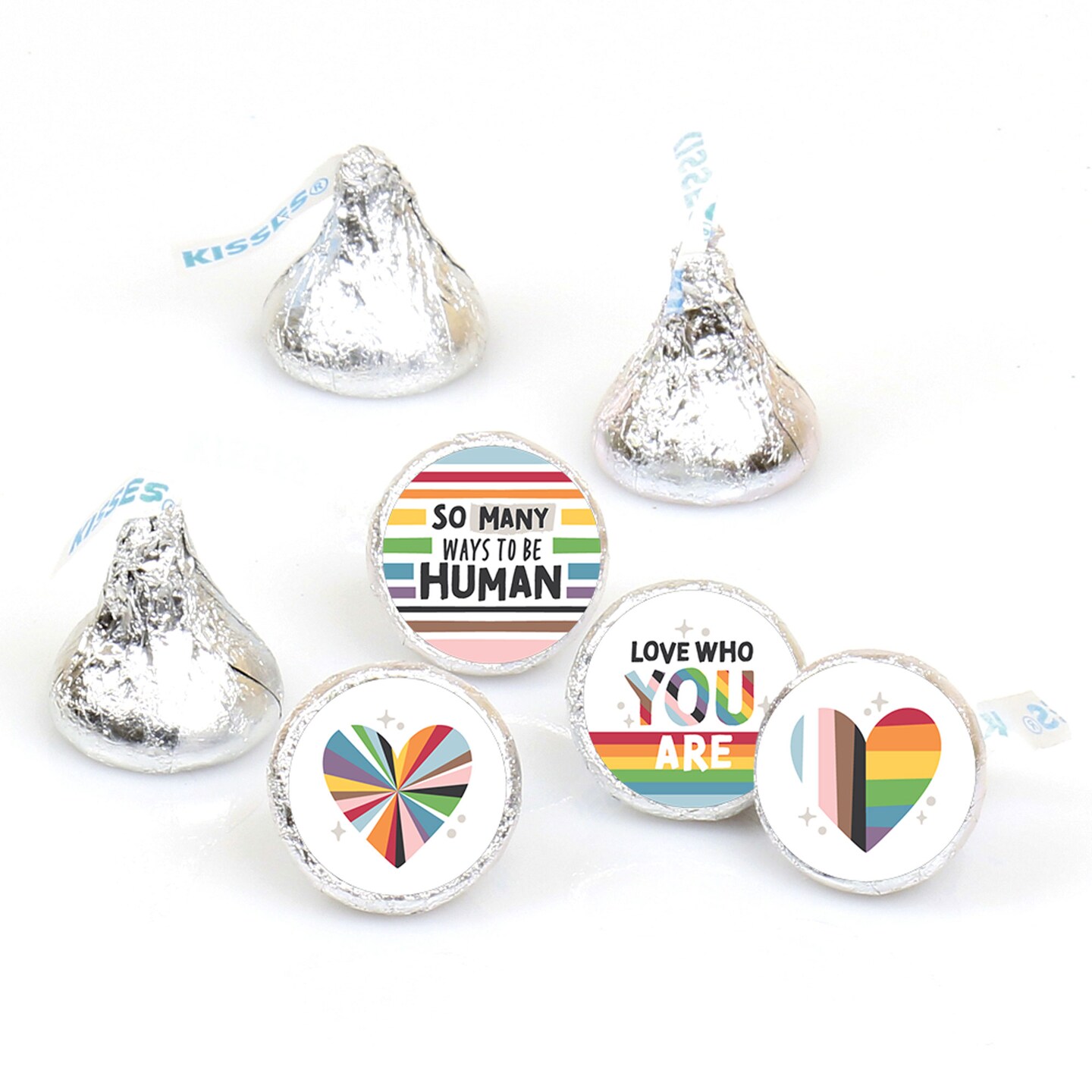 Big Dot of Happiness So Many Ways to Be Human - Pride Party Round Candy Sticker Favors - Labels Fits Chocolate Candy (1 sheet of 108)