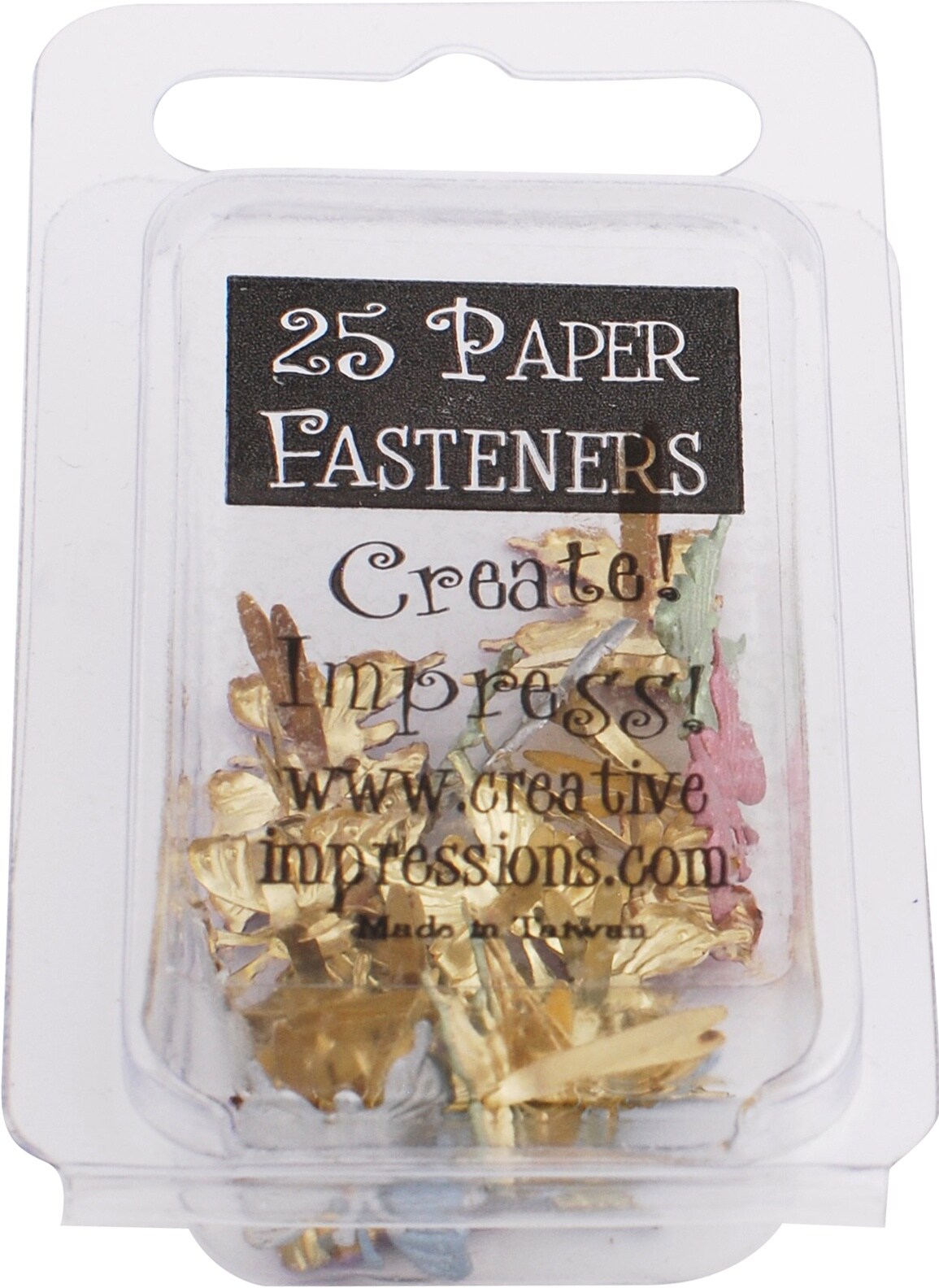 Creative Impressions Metal Paper Fasteners 25/Pkg-Butterfly - Pearl