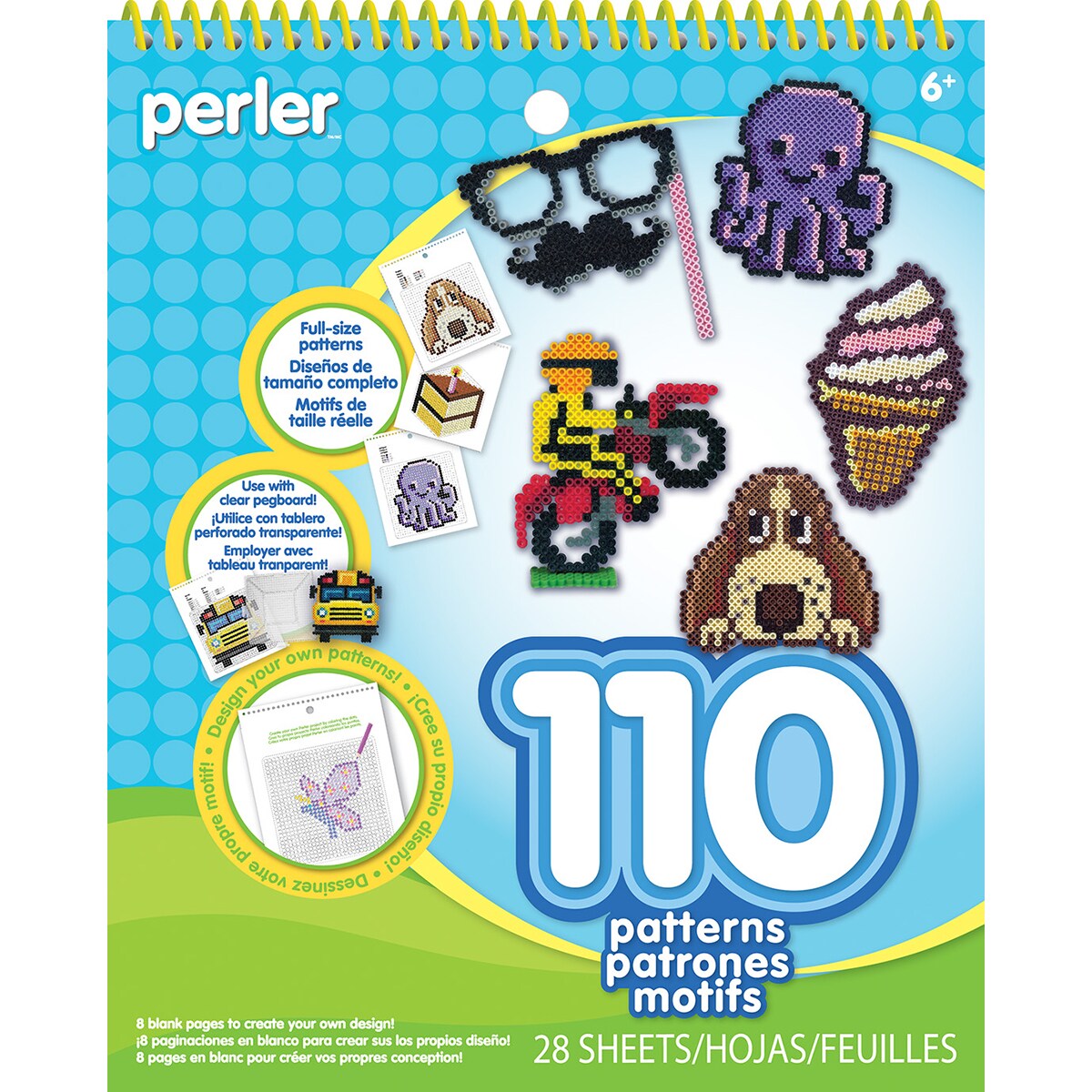 Perler Fused Bead Pattern Pad-Striped Beads
