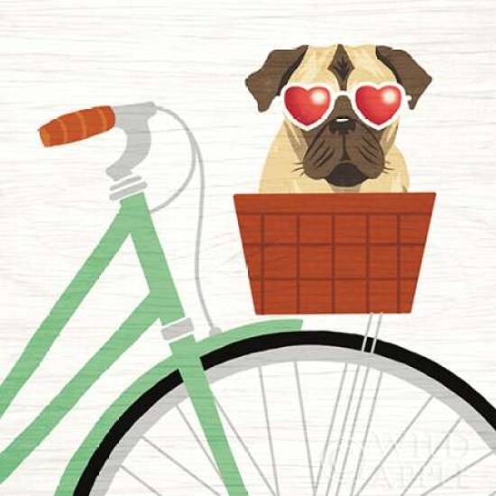 Beach Bums Pug Bicycle I Poster Print by Michael Mullan - Item # VARPDX23280