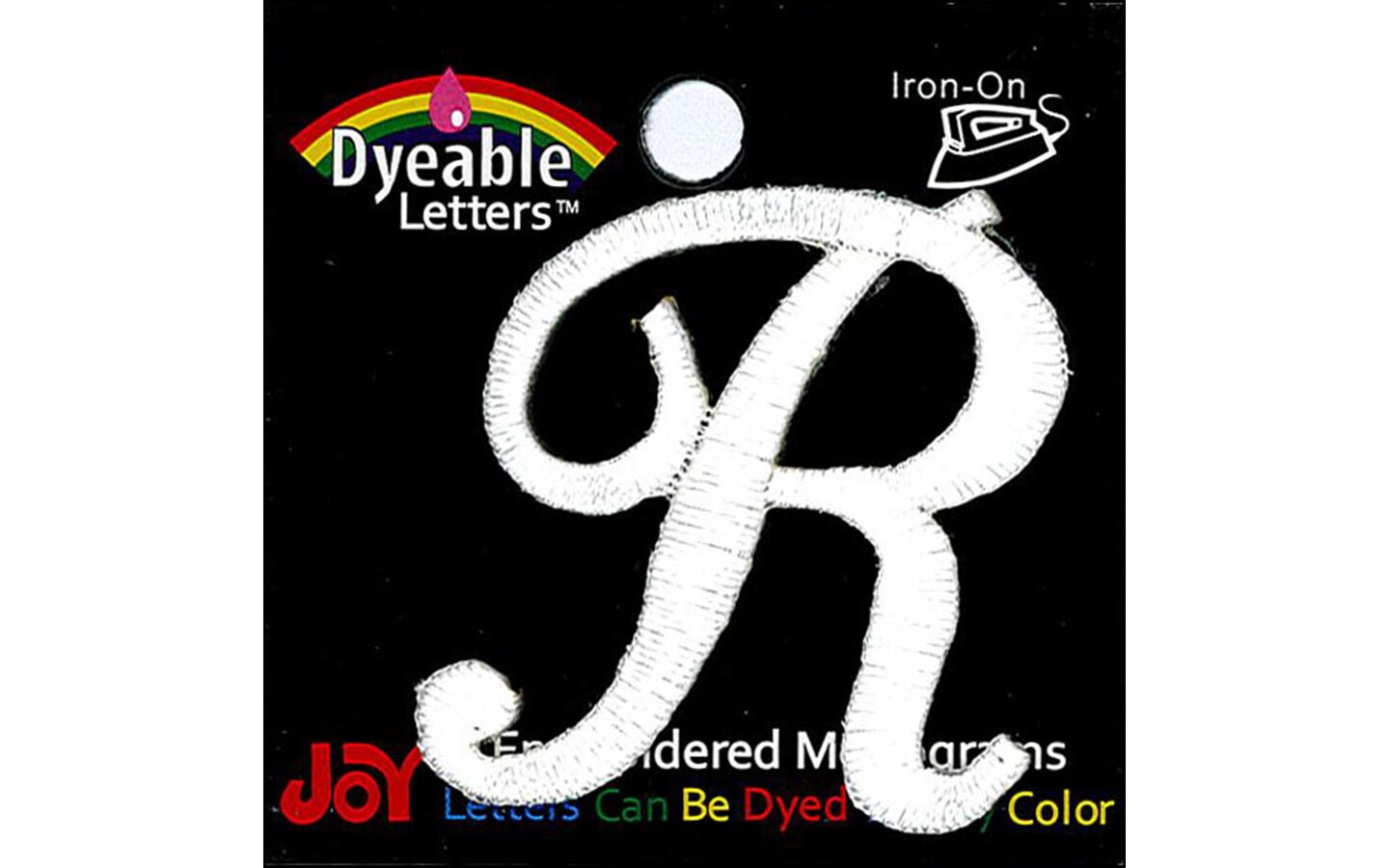 Joy Applique Letter Iron On Script Dye 1.5&#x22; Wht R