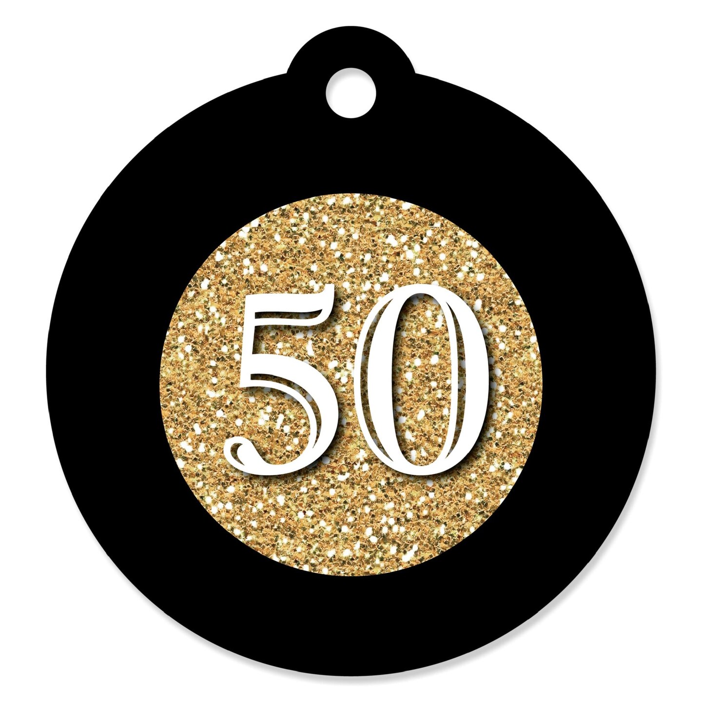 Big Dot of Happiness Adult 50th Birthday - Gold - Birthday Party Favor Gift Tags (Set of 20)