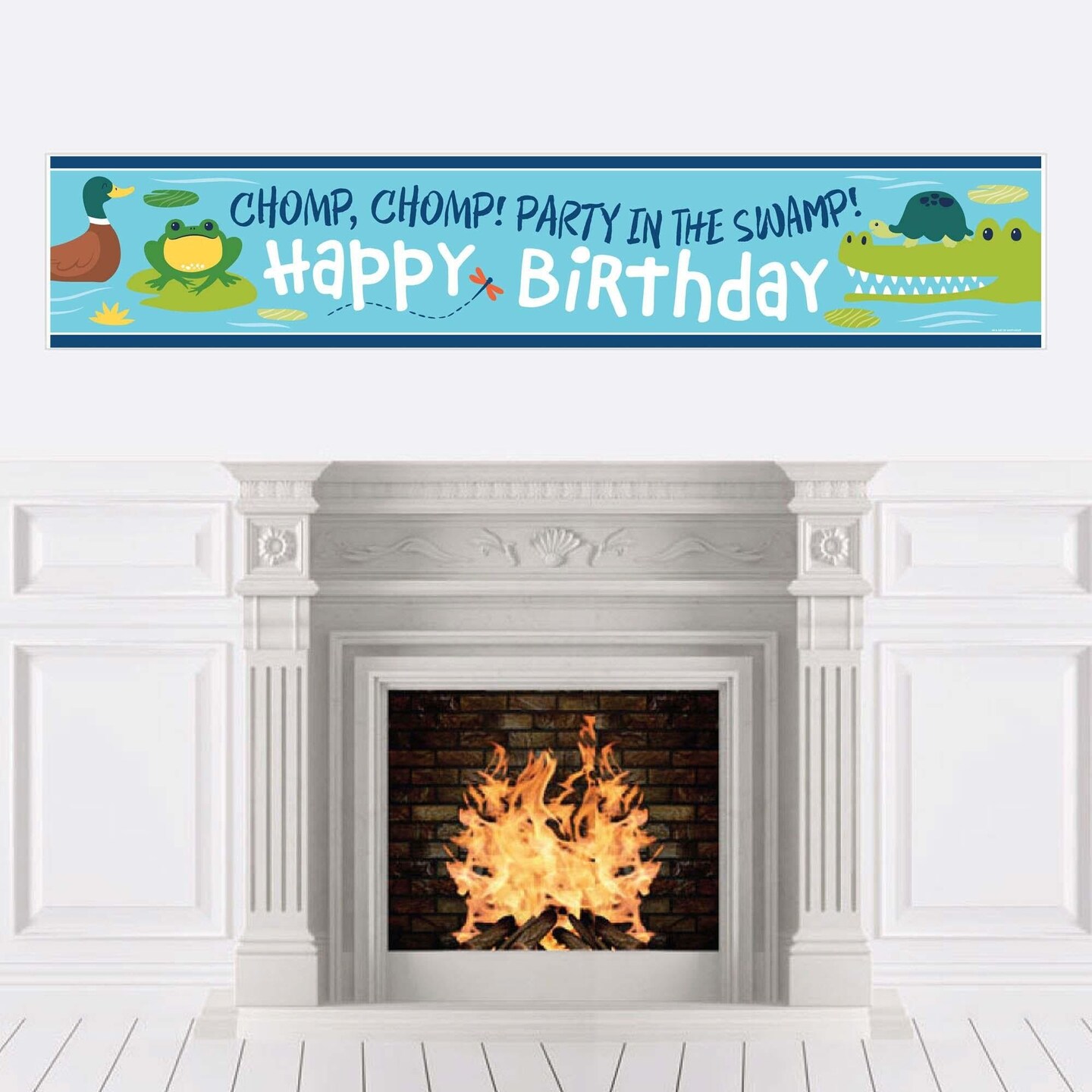 Big Dot of Happiness Pond Pals - Frog, Alligator, Turtle and Duck Birthday  Party Decorations Party Banner