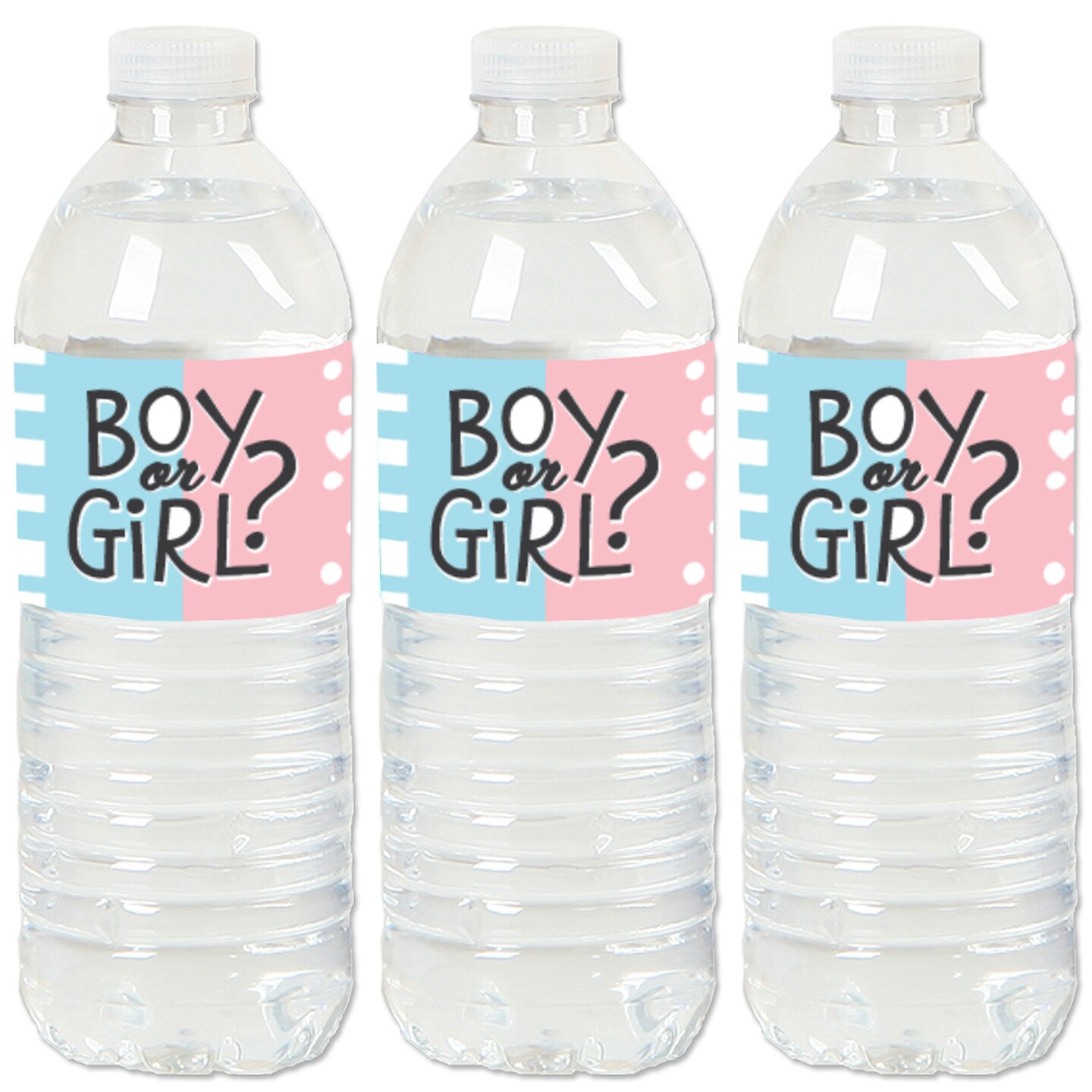 Big Dot of Happiness Baby Gender Reveal - Team Boy or Girl Party Water Bottle Sticker Labels - Set of 20
