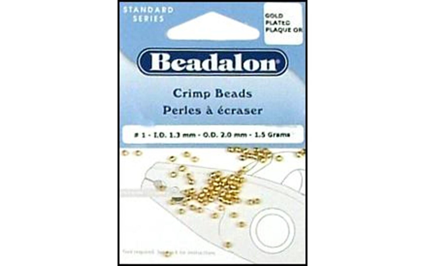 Beadalon Crimp Bead 2.0mm Gold 1.5gm
