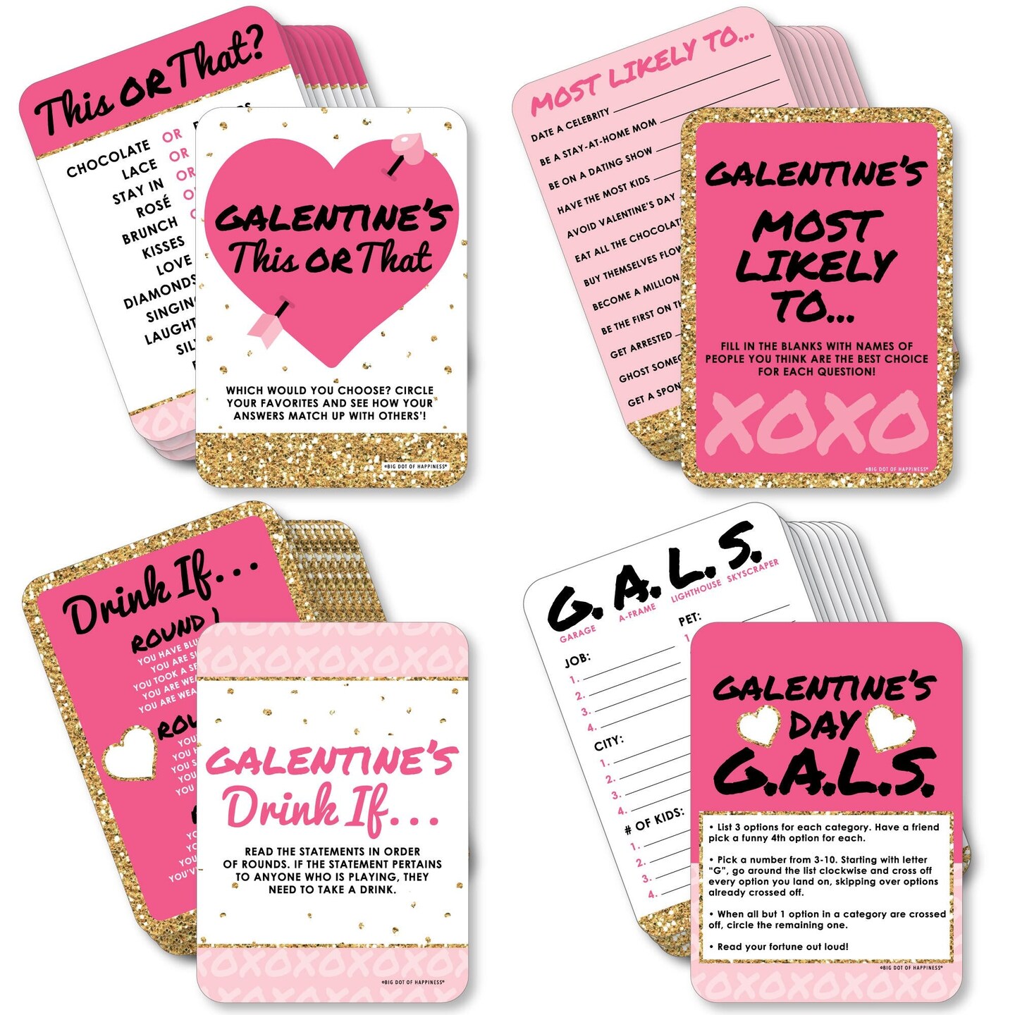 Big Dot of Happiness Be My Galentine 4 Valentine’s Day Party Games