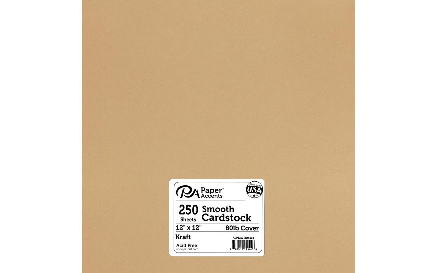 12x12 Cardstock Paper - Kraft 80lb