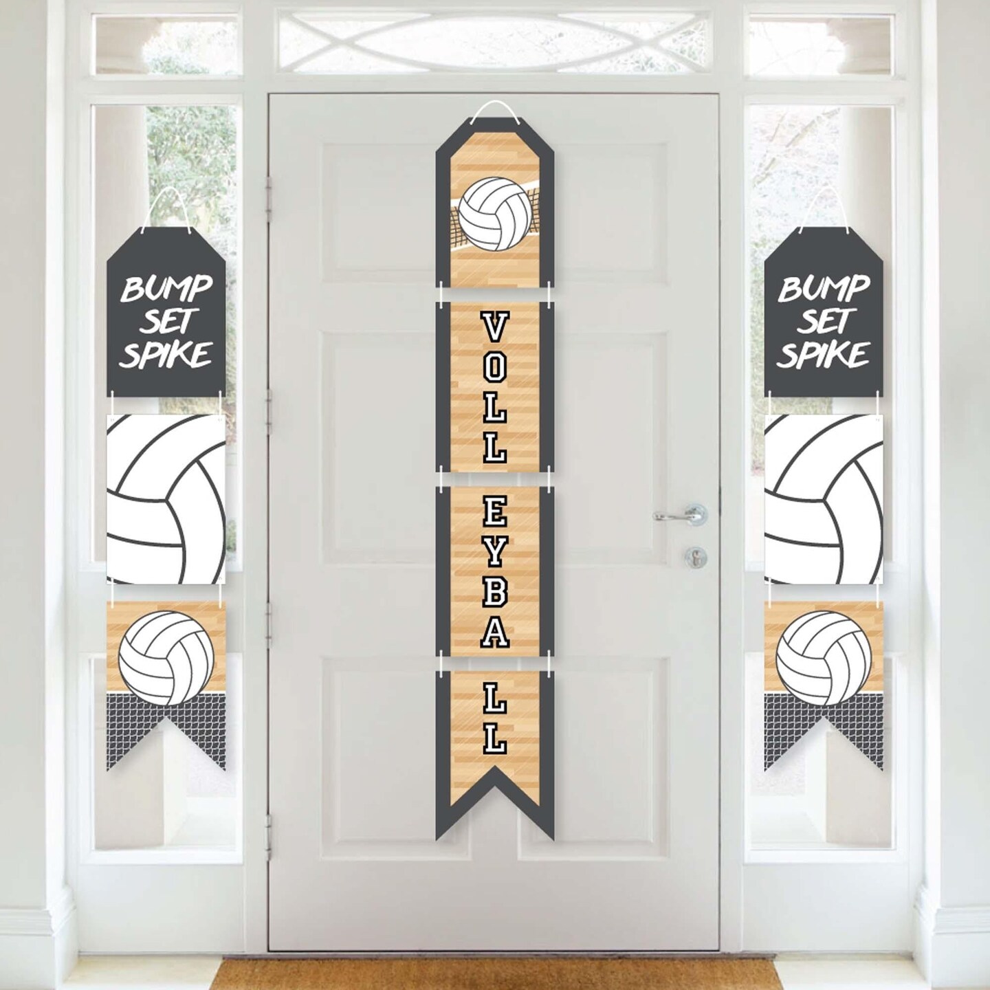 Big Dot of Happiness Bump, Set, Spike - Volleyball - Hanging Vertical Paper Door Banners - Baby Shower or Birthday Party Wall Kit - Indoor Door Decor