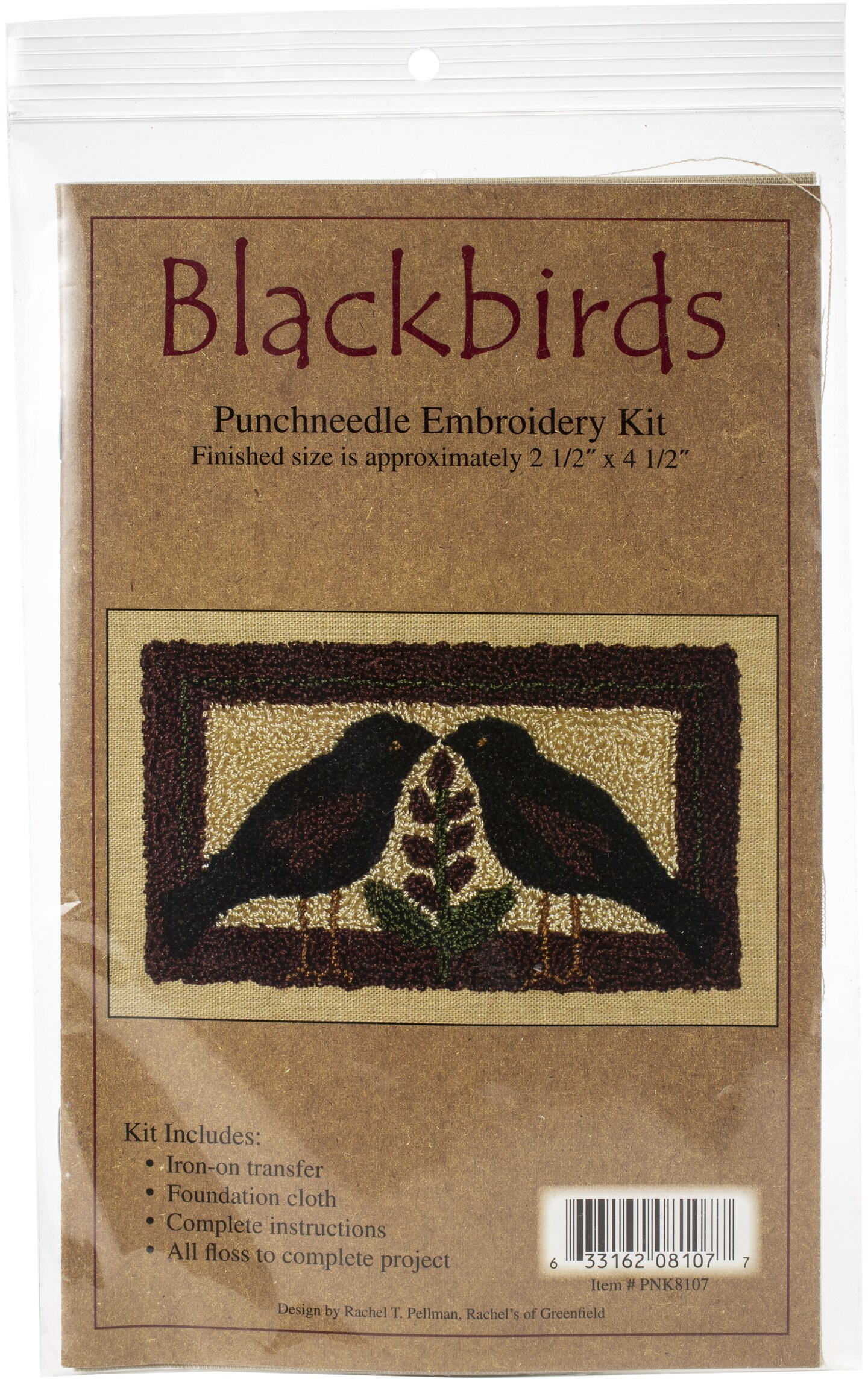 Rachel&#x27;s of Greenfield Punch Needle Kit 2.5&#x22;X4.5&#x22;-Blackbirds