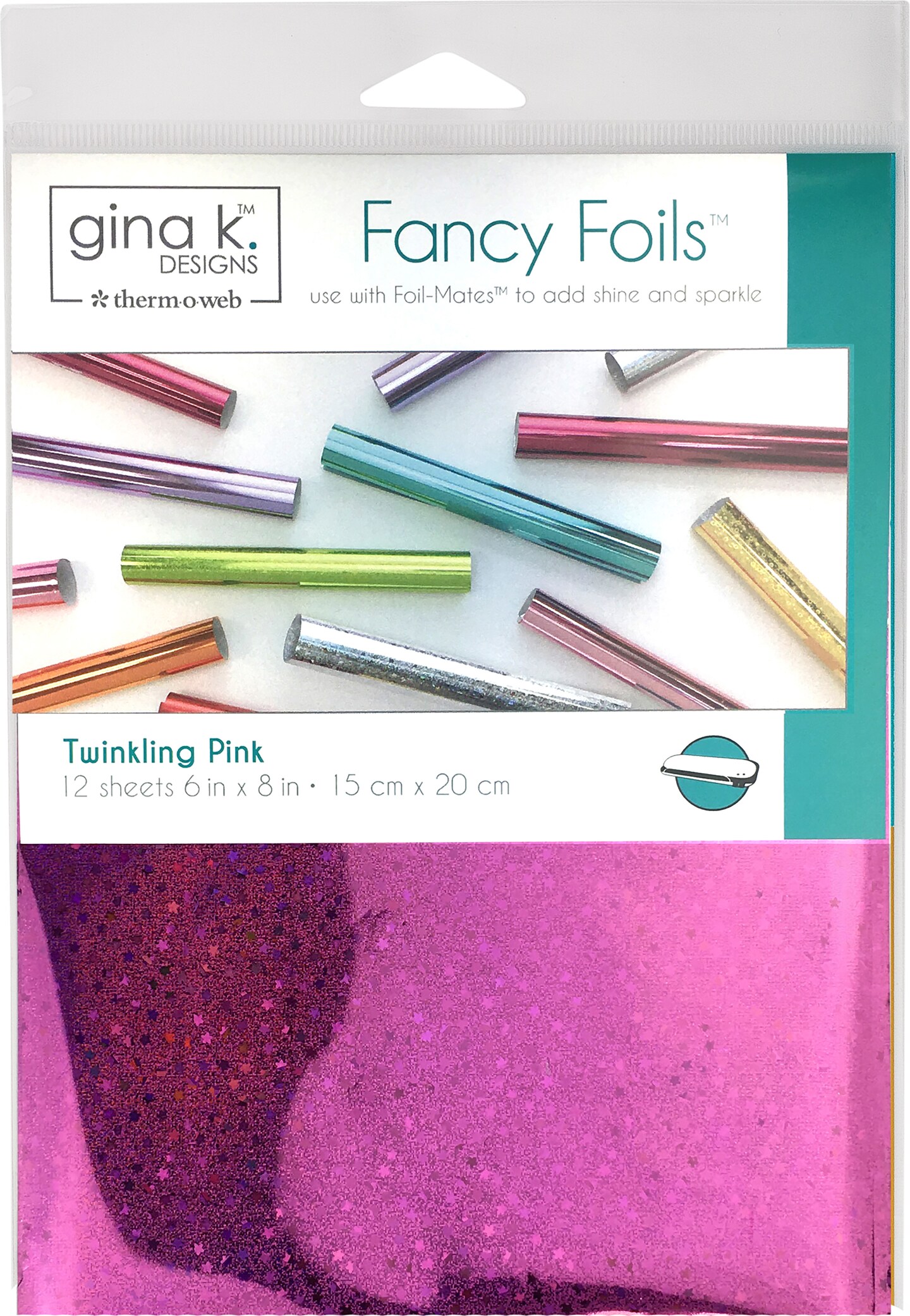 Gina K Designs Fancy Foil 6&#x22;X8&#x22; 12/Pkg-Twinkling Pink Holographic