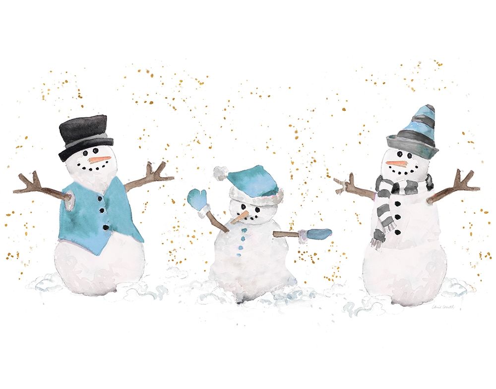 Blue Snowman Trio Poster Print by Lanie Loreth - Item # VARPDX12159N