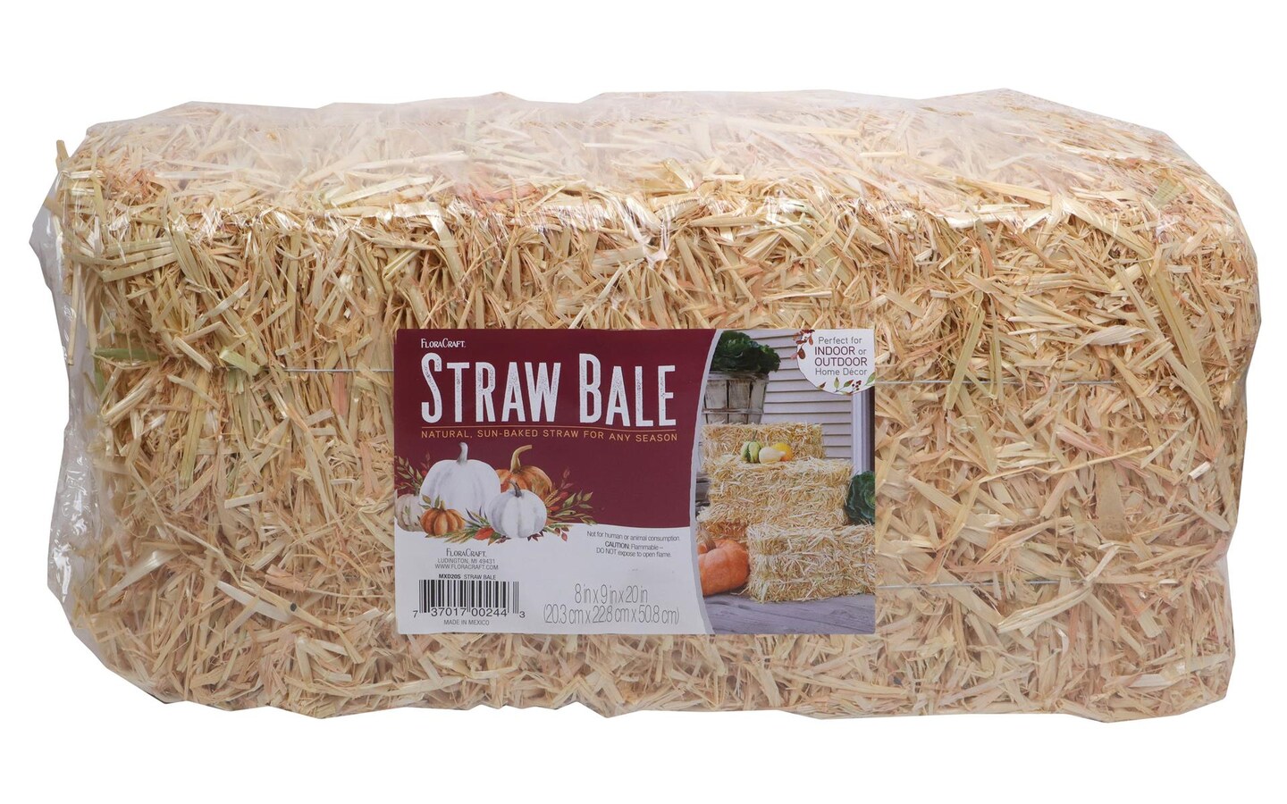 FloraCraft Straw Bale Decor, (8 x 20)