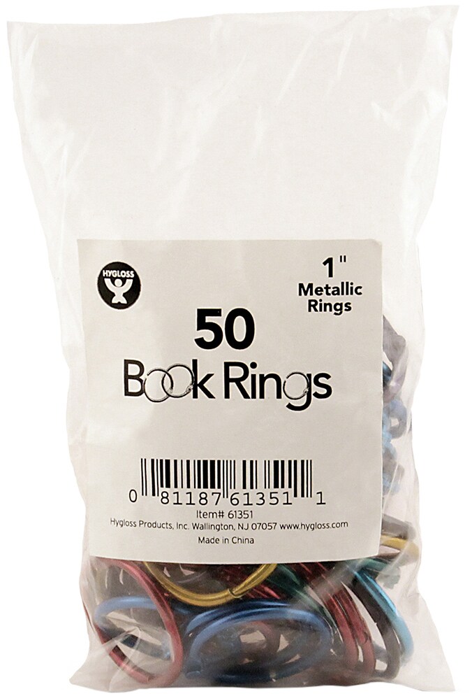 Book Rings 50/PkgAssorted Metallic 1" Michaels