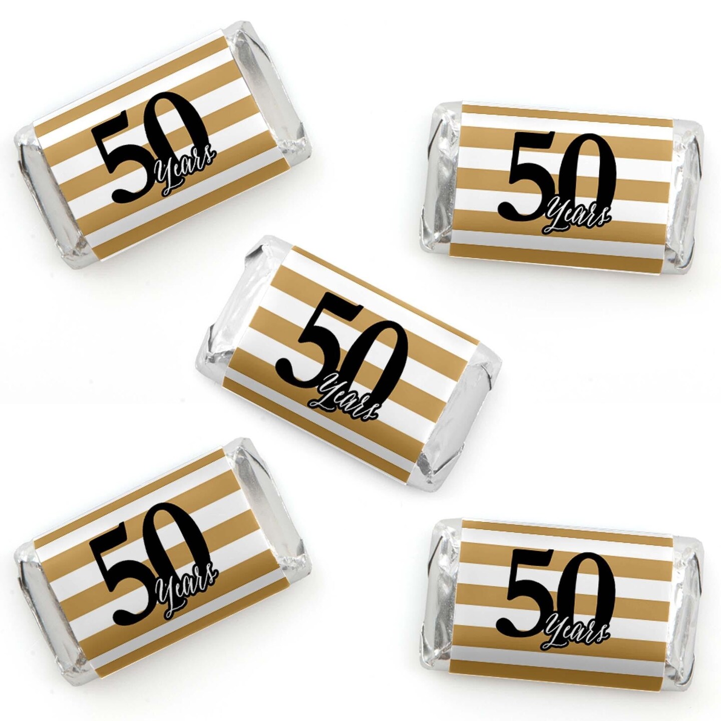Big Dot of Happiness We Still Do - 50th Wedding Anniversary - Mini Candy Bar Wrapper Stickers - Anniversary Party Small Favors - 40 Count