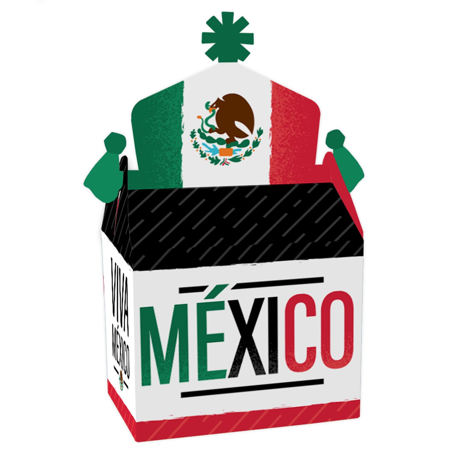 Big Dot of Happiness Viva Mexico - Treat Box Party Favors - Mexican Independence Day Party Goodie Gable Boxes - Set of 12