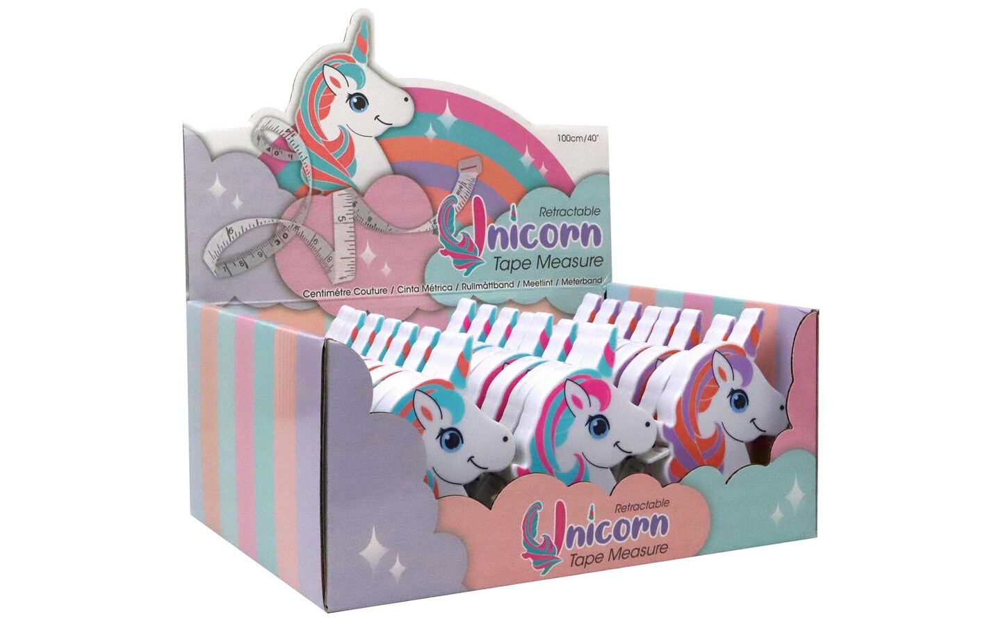 Tacony Tape Measure POP 24pc Unicorn Michaels