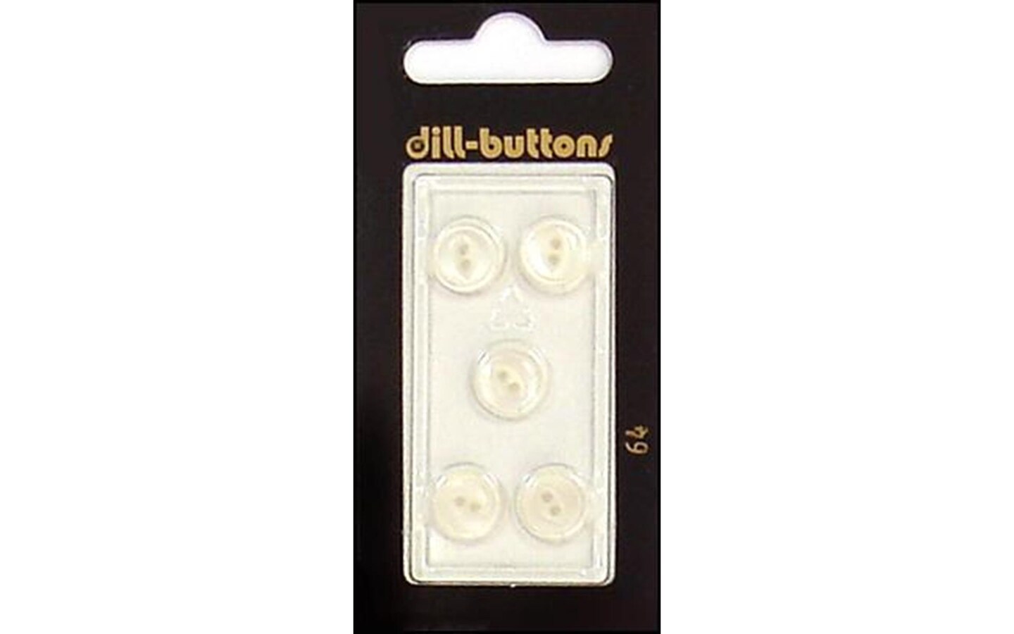 Dill Buttons 10mm 5pc 2 Hole White