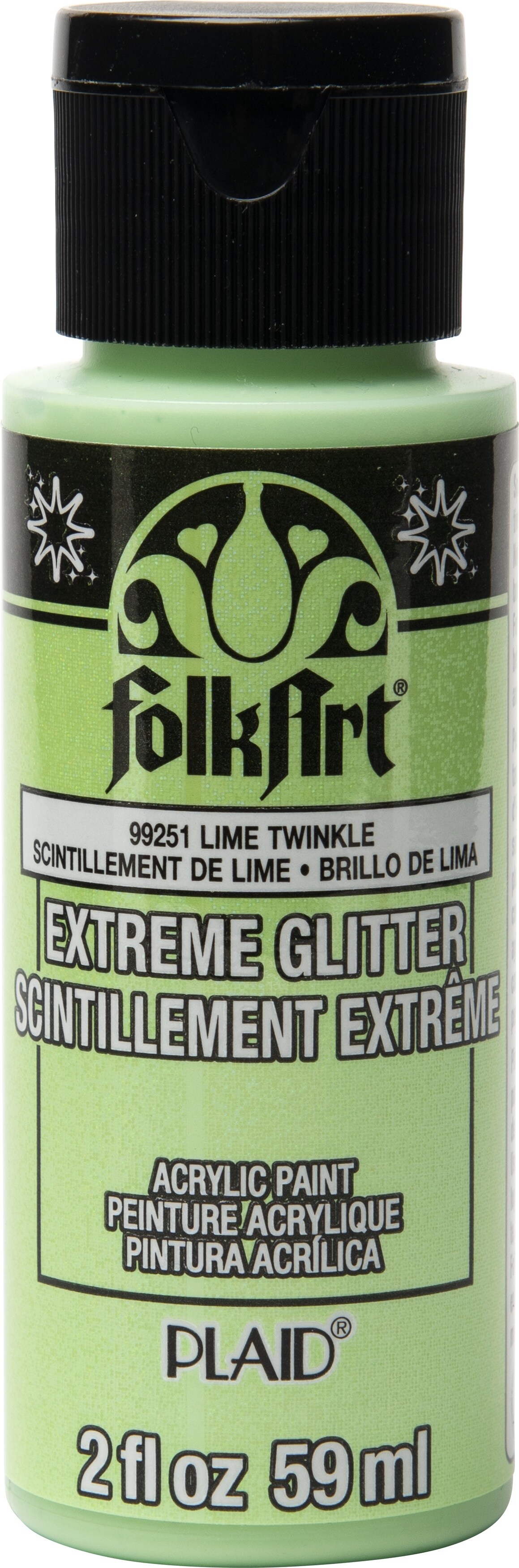 Folkart Extreme Glitter Paint 2Oz Lime Twinkle Michaels   14021641527689 