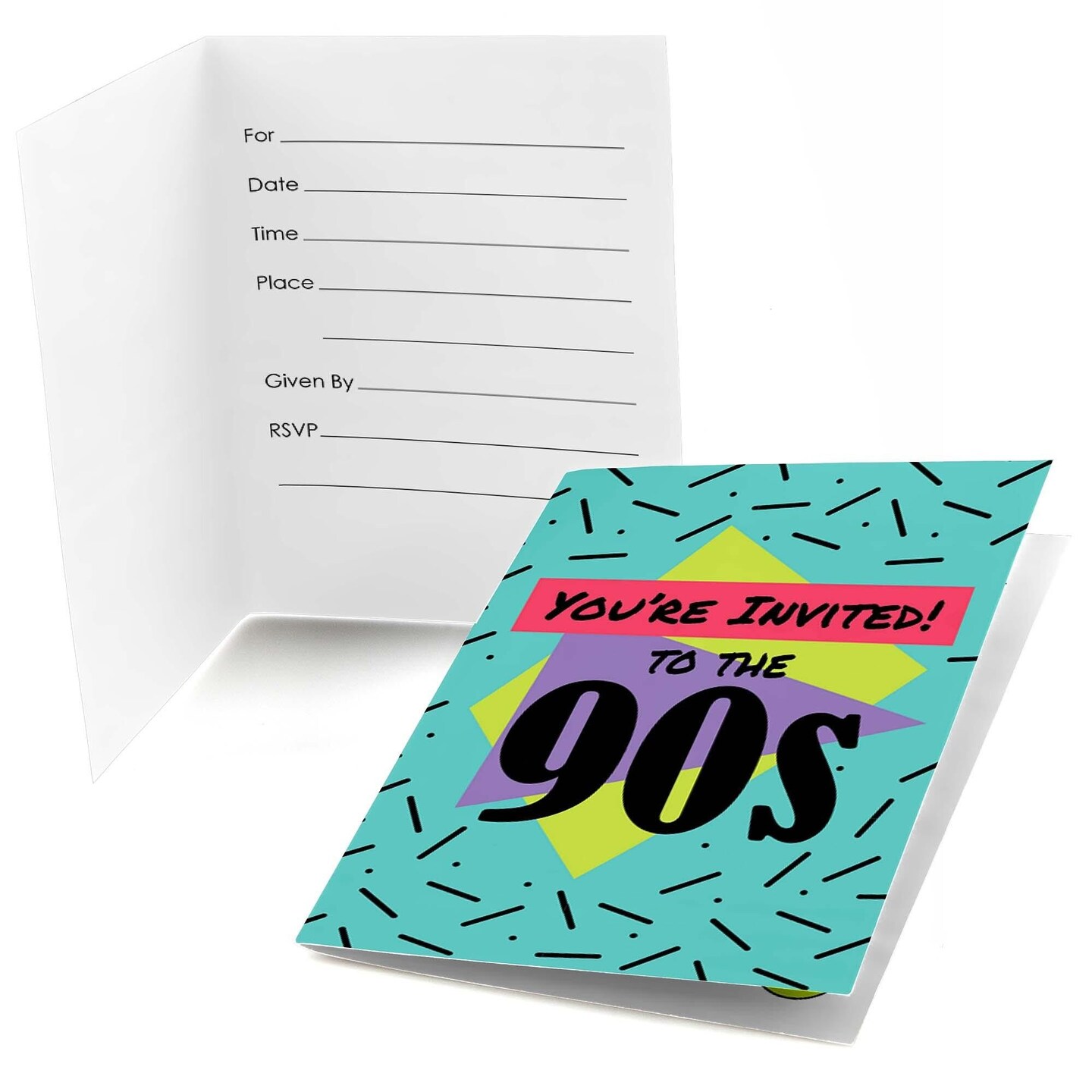 Big Dot of Happiness 90&#x27;s Throwback - Fill In 1990s Party Invitations (8 count)