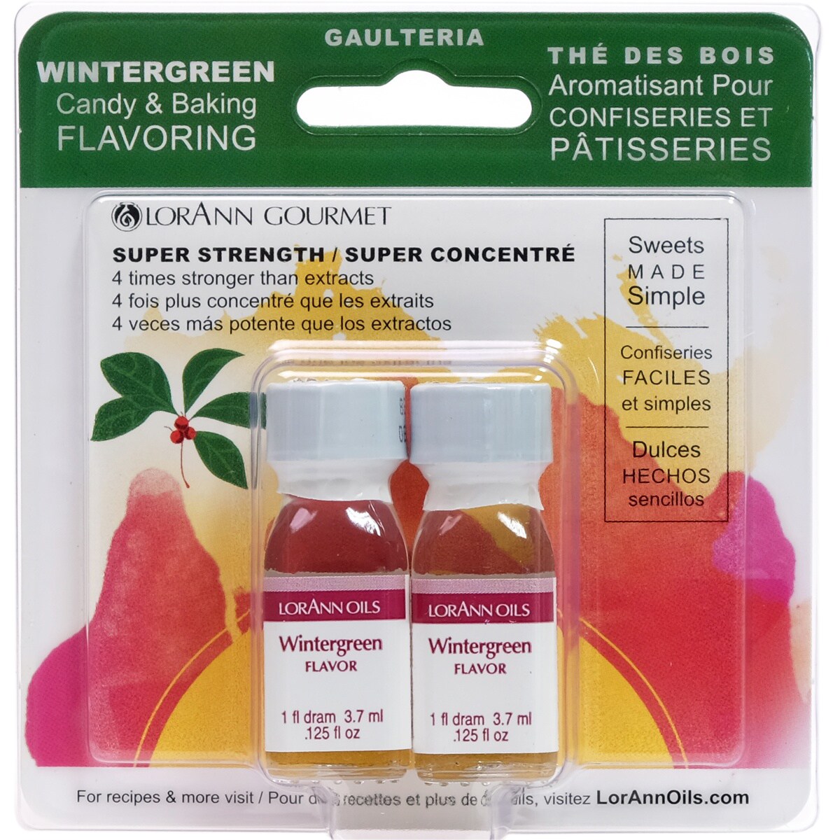 LorAnn Candy &#x26; Baking Flavoring .125oz 2/Pkg-Wintergreen