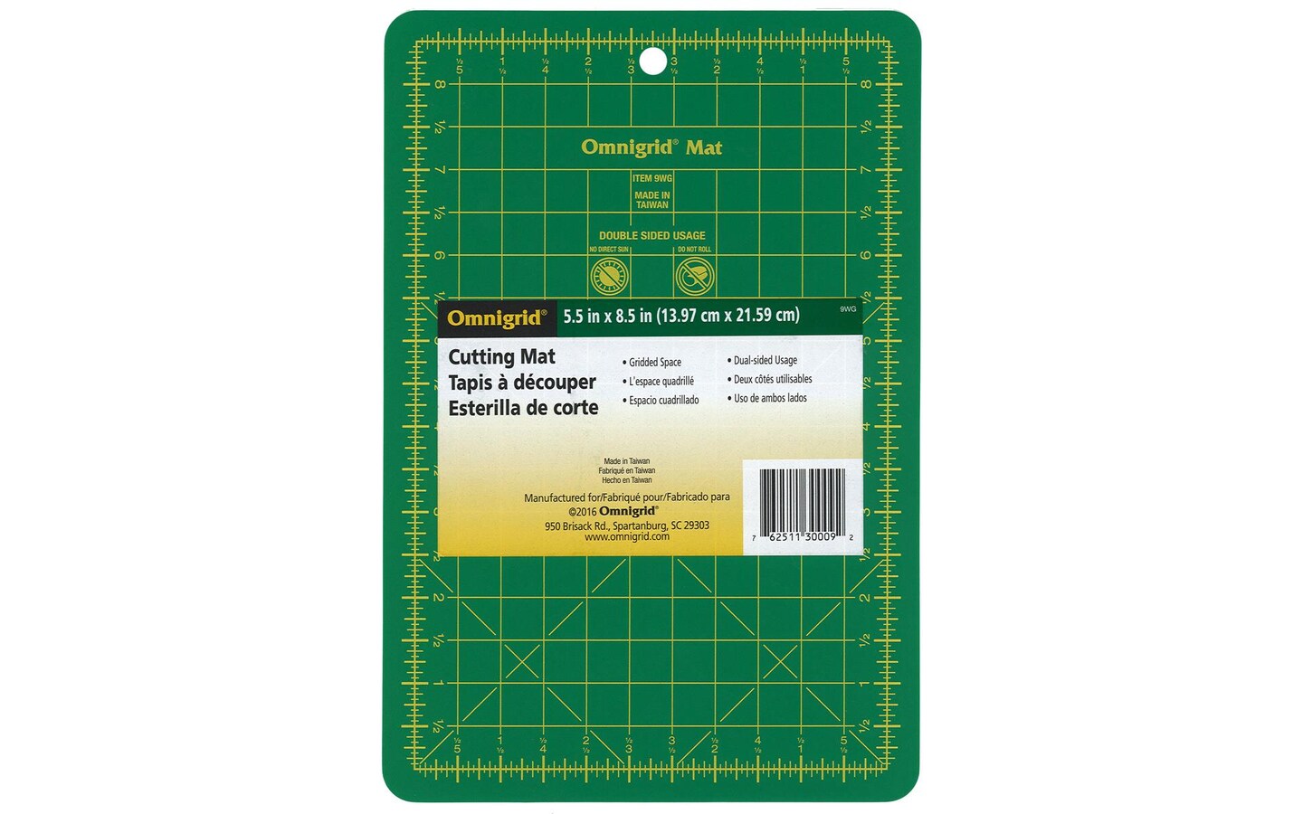 Omnigrid Cutting Mat - Double-Sided Durable Surface For Sewing, Crafting & DIY, USA Made For Left & Right Handed Use