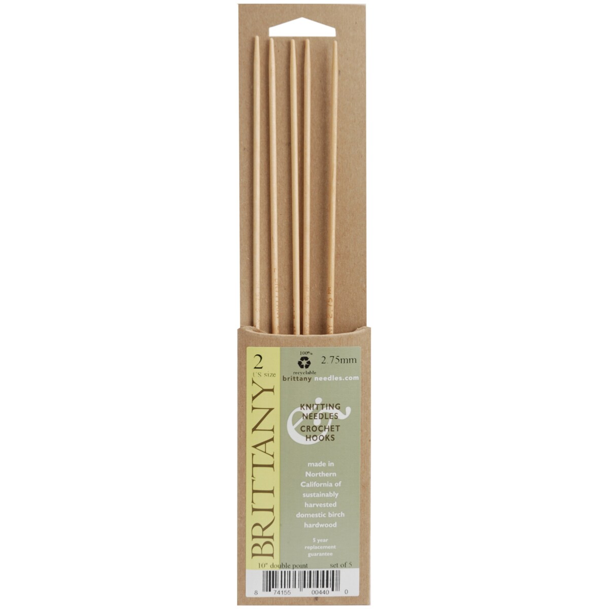 Brittany Double Point Knitting Needles 10" 5/Pkg-Size 13/9mm