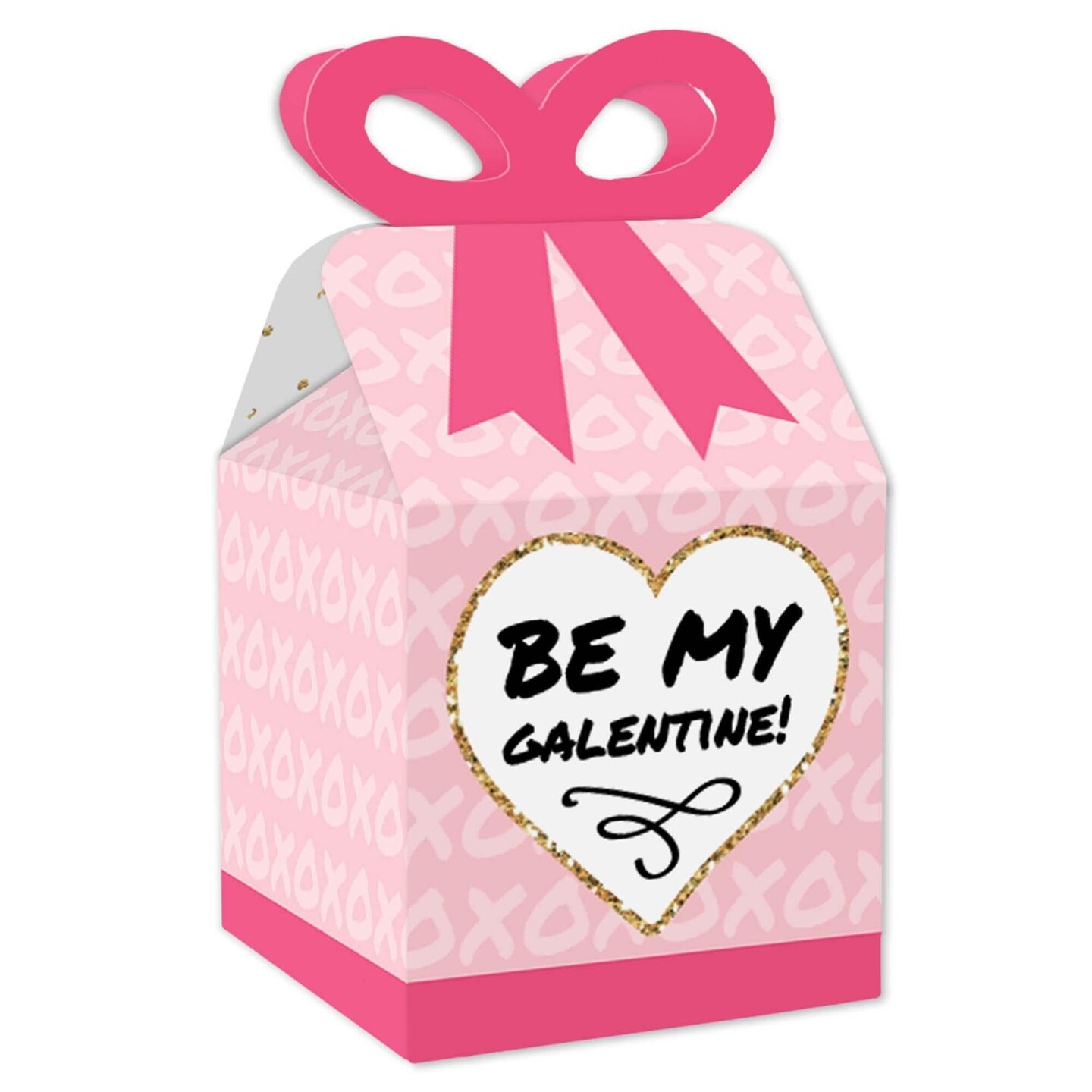 Big Dot of Happiness Be My Galentine - Square Favor Gift Boxes - Galentine&#x27;s &#x26; Valentine&#x27;s Day Party Bow Boxes - Set of 12