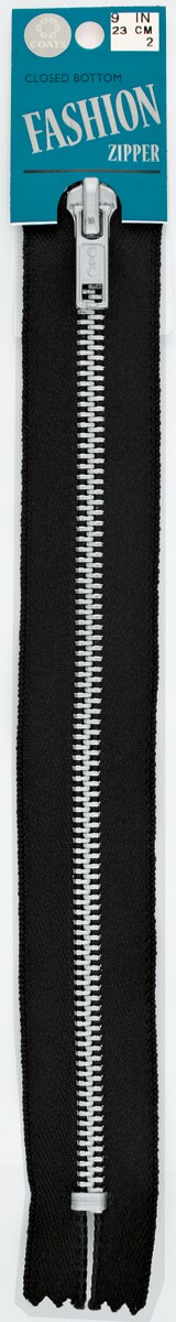 Coats Fashion Metal Aluminum Closed Bottom Zipper 5&#x22;-Black