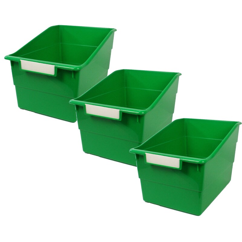 Tattle&#xAE; Wide Shelf File, Green, Pack of 3