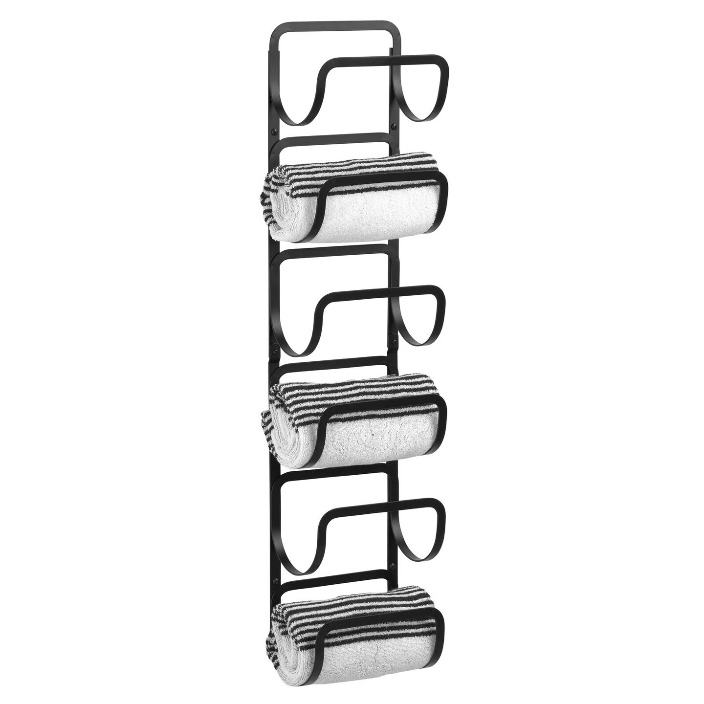 mDesign Wall Mount Towel Storage Rack for Bathroom - Hanging Organizer