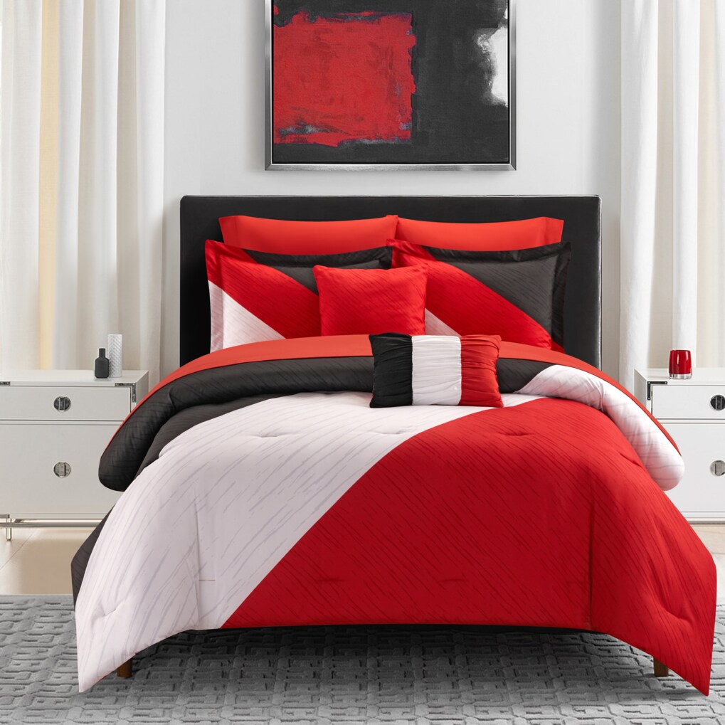 Chic Home NYandC Home Kinsley 9 or 7 Piece Comforter Set Color Block Design