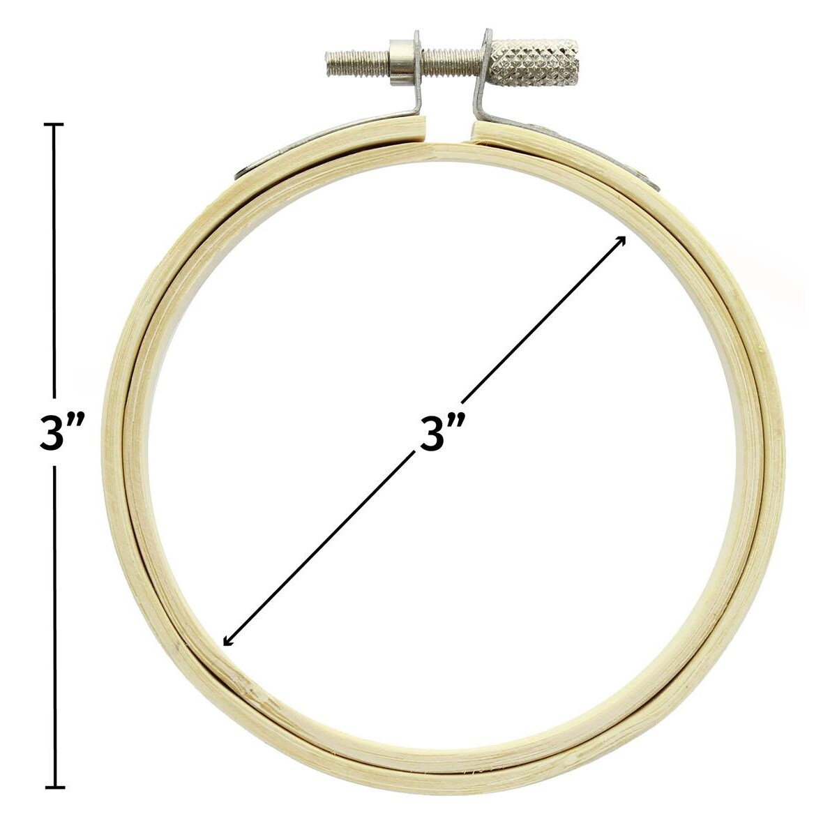 Essentials by Leisure Arts Wood Embroidery Hoop 3&#x22; Bamboo - wooden hoops for crafts - embroidery hoop holder - cross stitch hoop - cross stitch hoops and frames