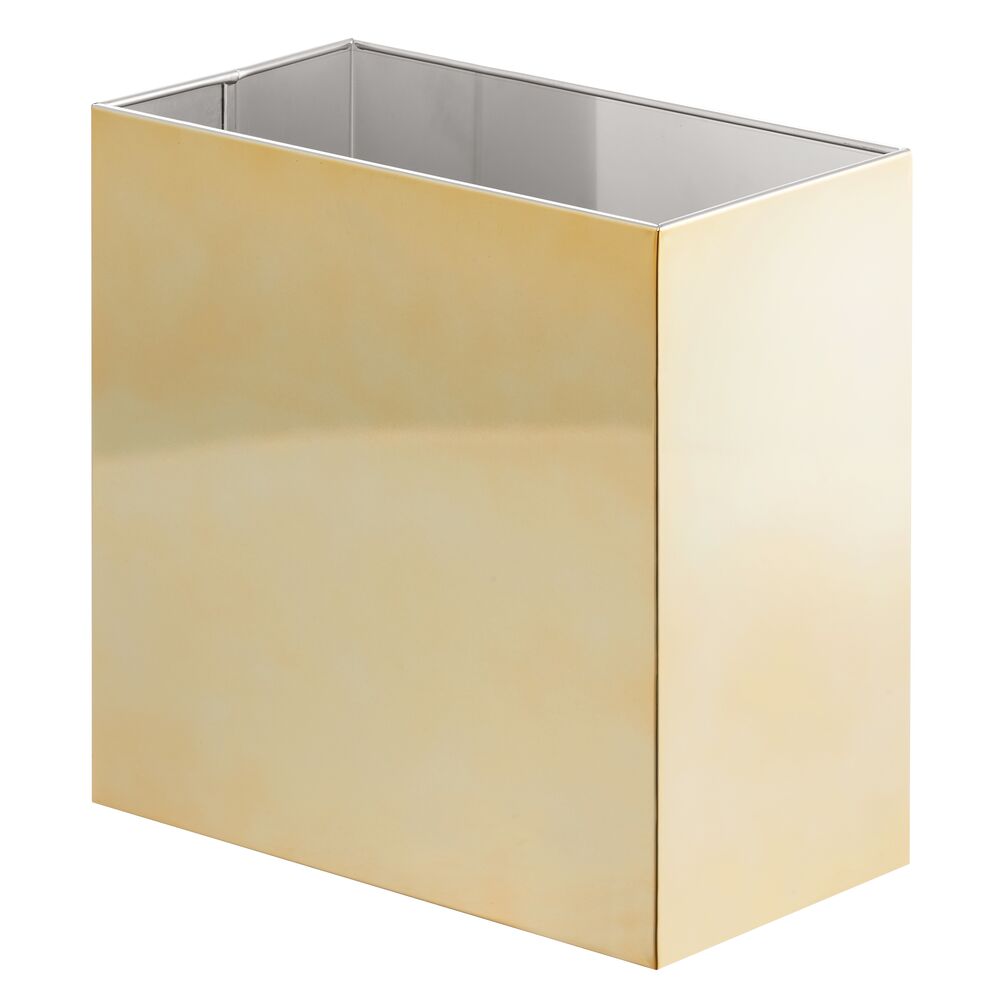mDesign Small Steel Rectangular 2.4 Gallon Trash Can Wastebasket