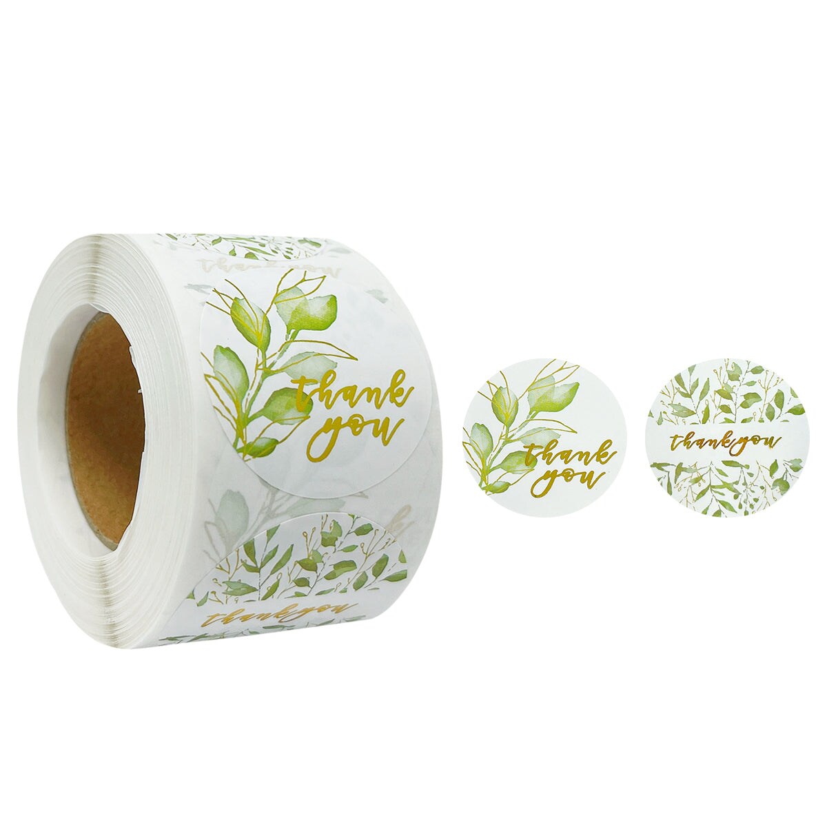 Wrapables 1.5" / 2" Thank You Stickers Roll, Sealing Stickers and Labels for Boxes, Envelopes, Bags, Small Businesses, Weddings, Parties (500pcs)