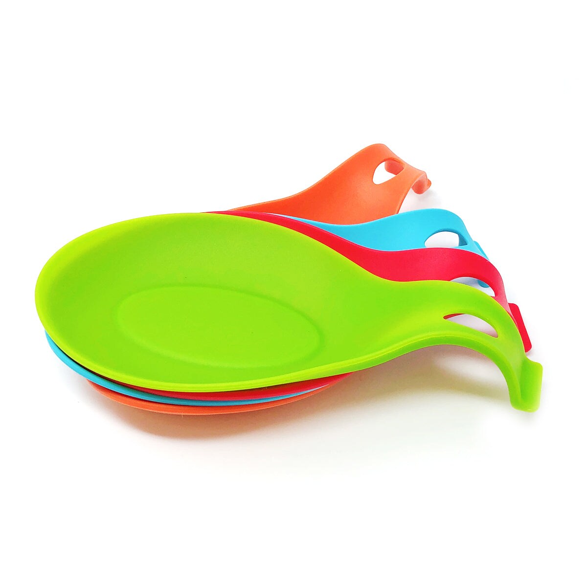 Wrapables Large Silicone Heat Resistant Spoon Rest Utensil Spatula Ladle Holder (Set of 4)