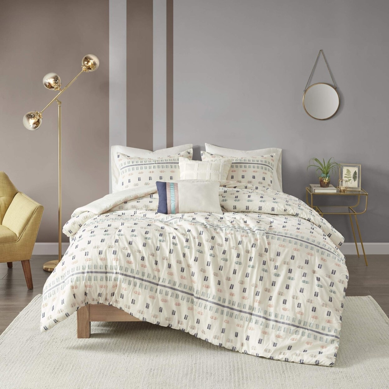 Urban Habitat   Auden 5 Piece Cotton Jacquard Comforter Set Full/Queen