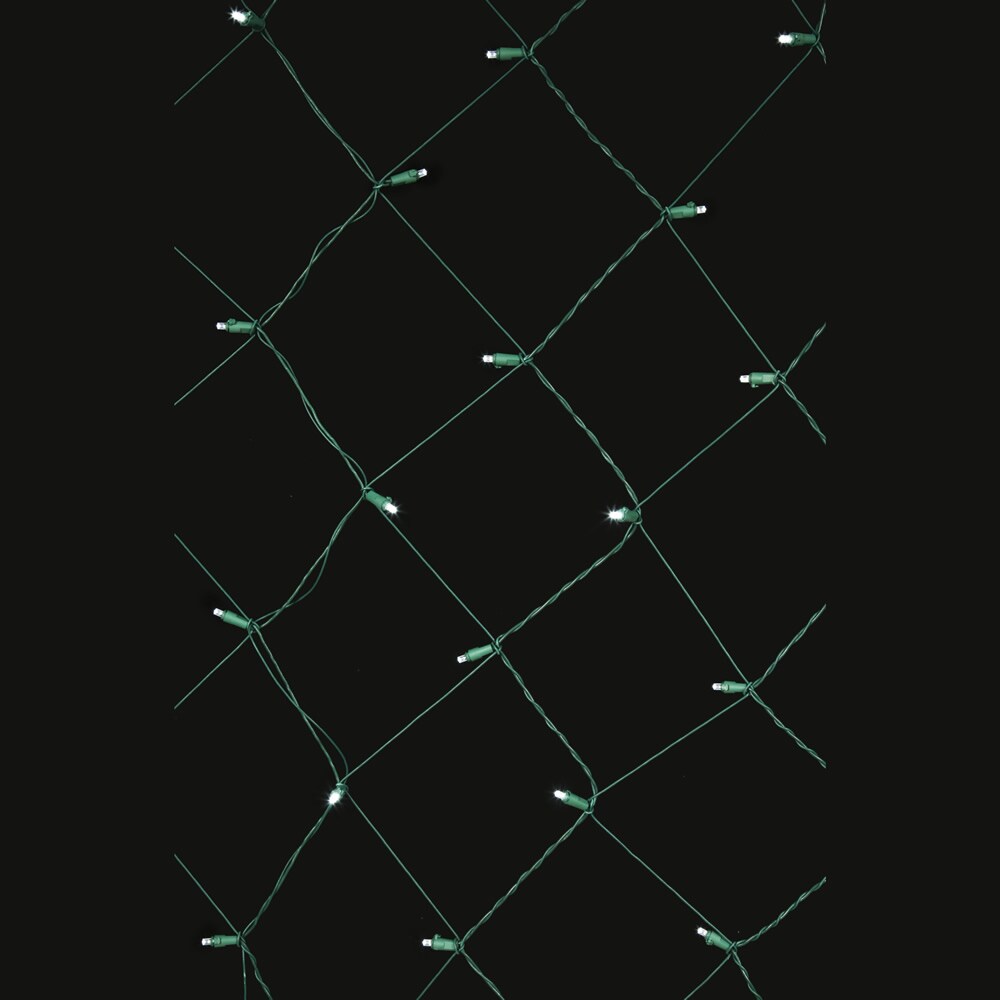150 Pure White LED Wide Angle Net Lights 2Ft. x8Ft. Green Wire Christmas set