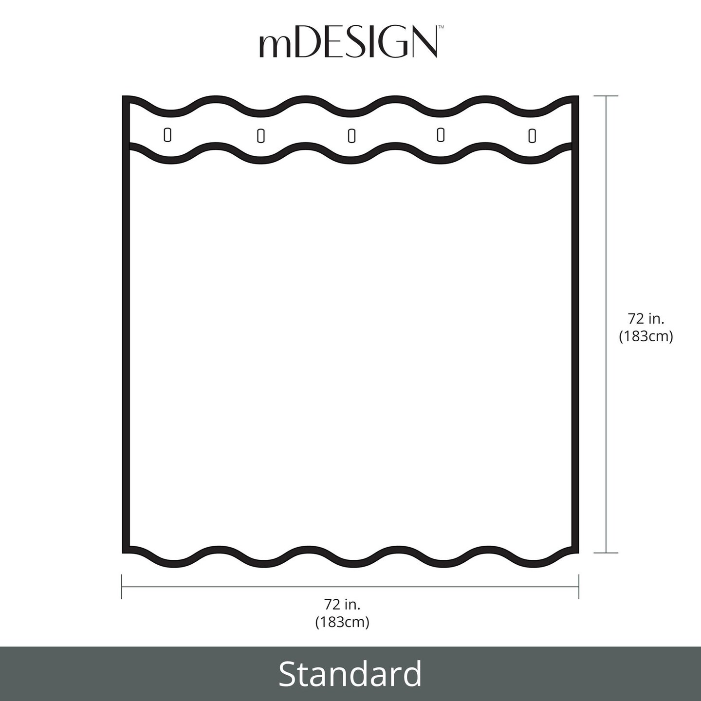 mDesign Leaf Print- Easy Care Fabric Shower Curtain