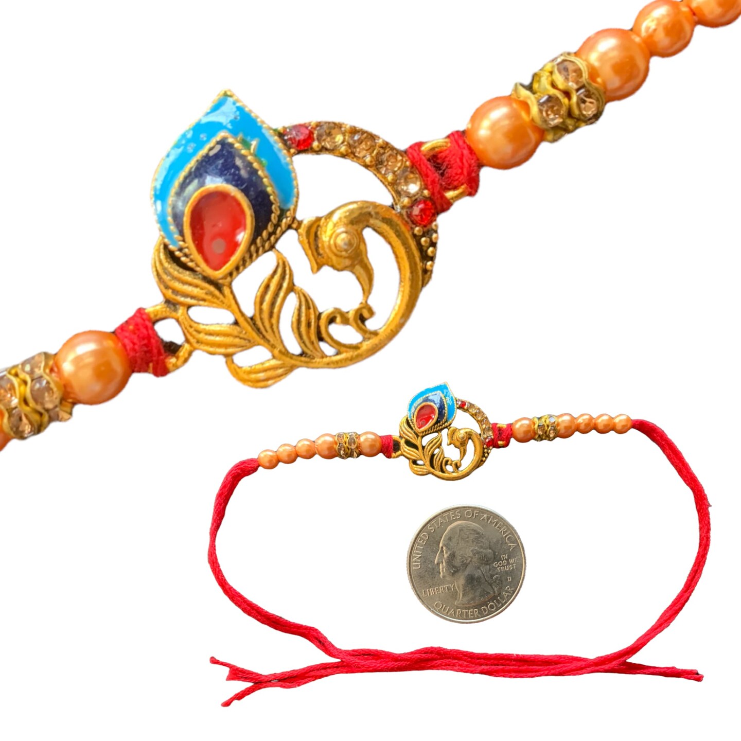 2 Peacock Designer Rakhi For Brother Gift Hamper For Brother Bhai And Bhabhi. Thread Bracelet For Rakshabandhan Raki. Rakasha Bandhan Gifts