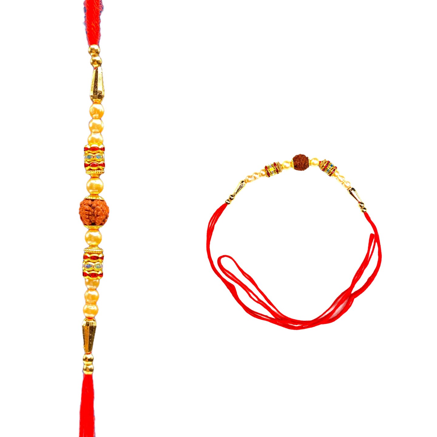 Rakhi for Brother Rudraksha Rakhi Raksha Bandha Gift for your Brother Traditional Handmade Rudraksh Beads Rakhi Bracelet for Brother, Sister Bhabhi