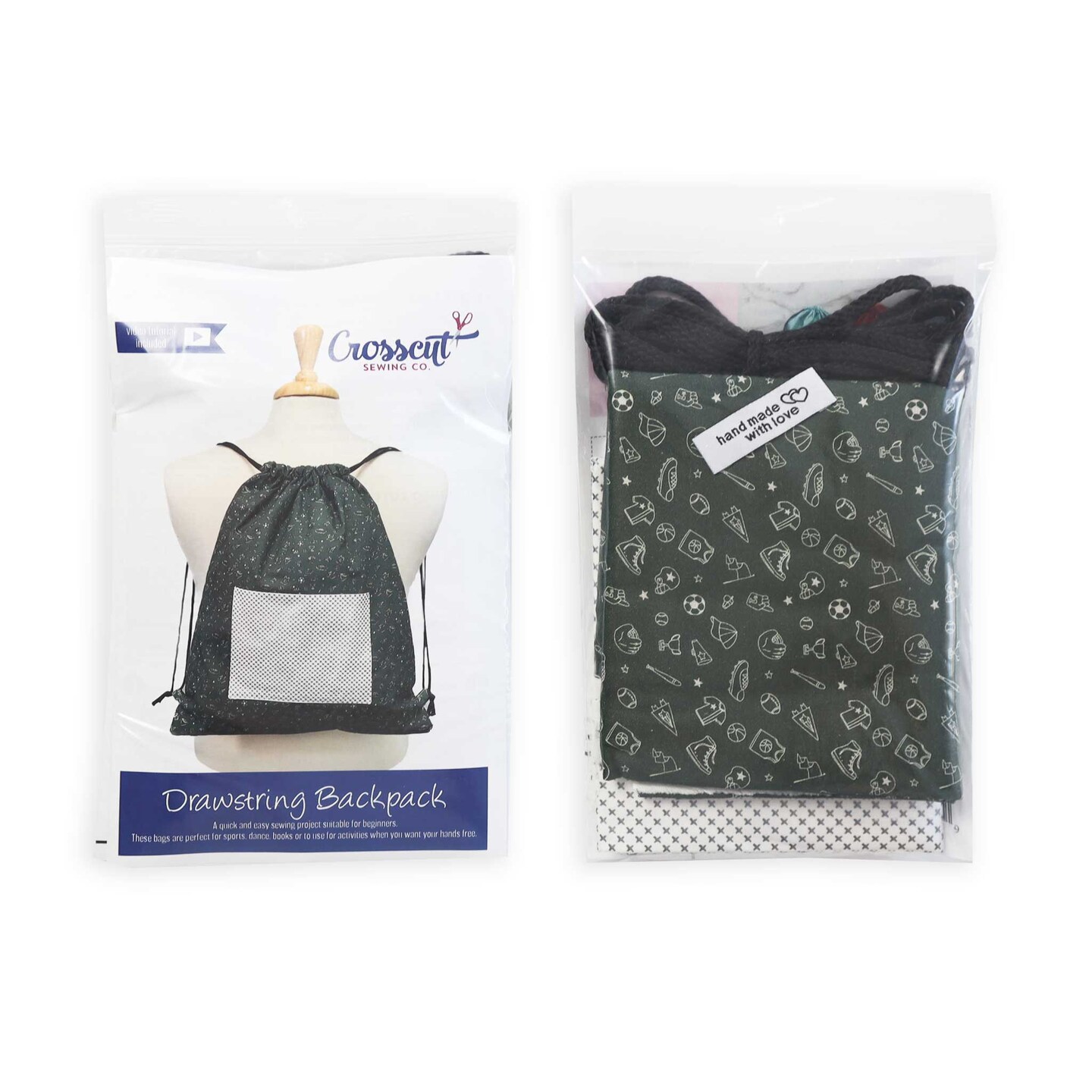 Drawstring Backpack Sewing Kit - Sports - Beginner Sewing Kit - Sewing Kit  for Kids - Sewing Project