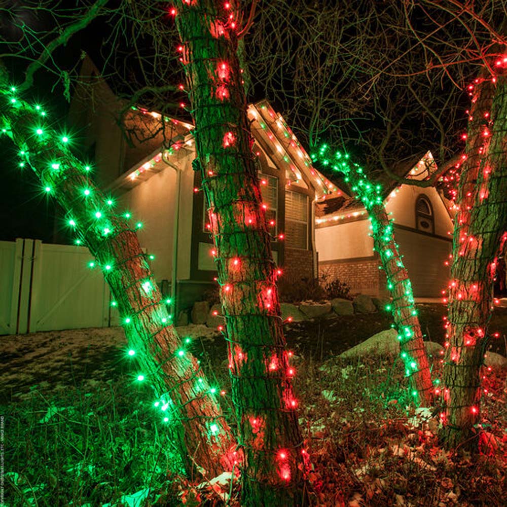 70 Red 5mm LED Christmas Lights, Green Wire, 4&#x22; Spacing