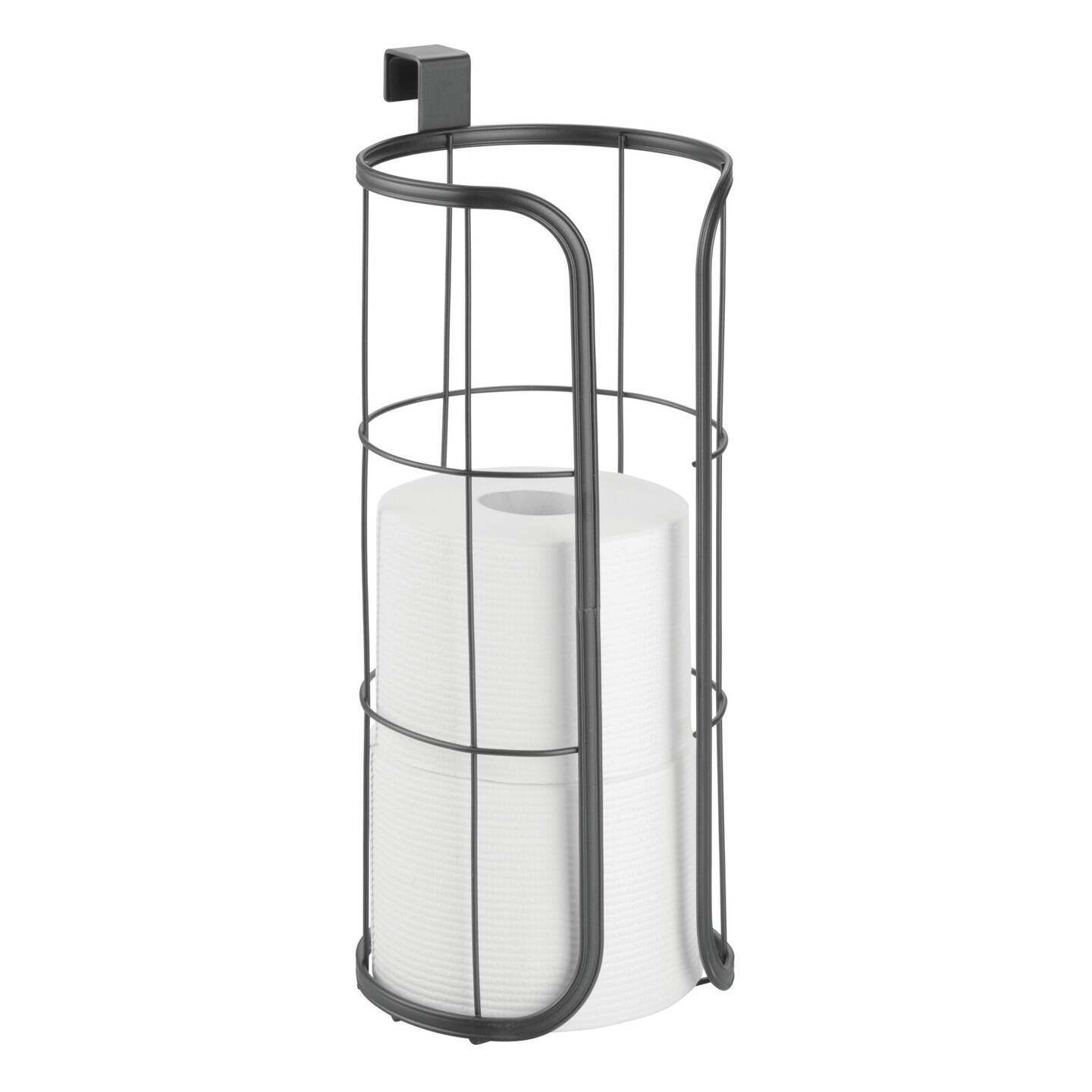 Metal Compact Hanging Over the Tank Toilet Tissue Paper Roll Holder and  Dispenser for Bathroom Storage