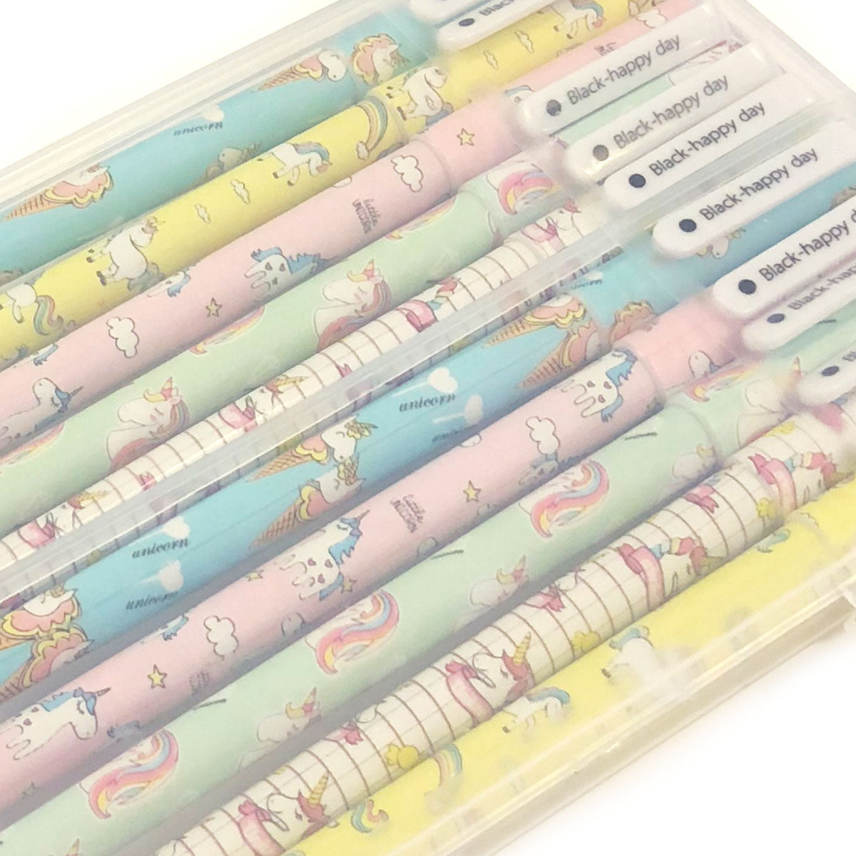 Wrapables Unicorn Flamingo Gel Ink Pens, 0.5mm Fine Point (Set of 10) for School, Office, Stationery