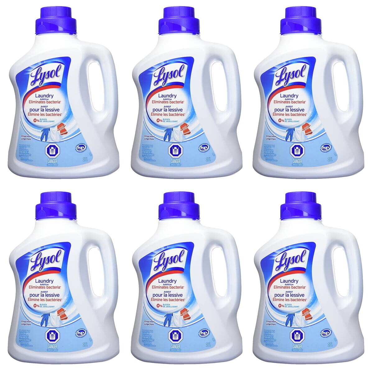 Lysol Laundry Additive, Eliminates Bacteria, 2.7L (6 pack)